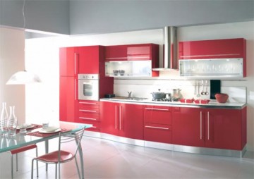 дизайн красной кухни
