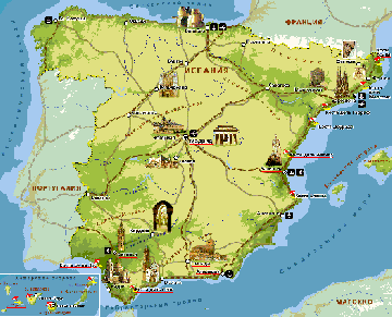карта испании